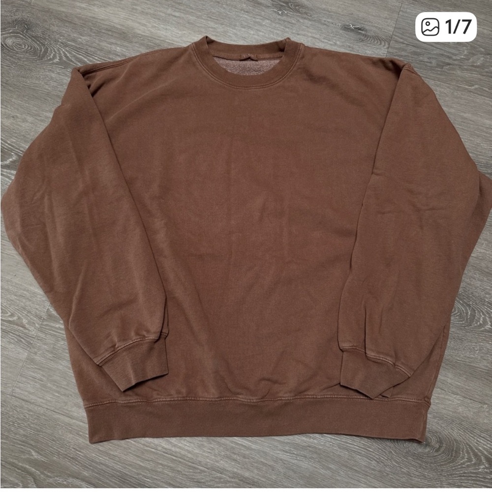 Brandy Melville Brown Oversized Crewneck Sweater